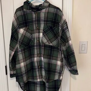 Kohl's Green Multi Plaid Shacket